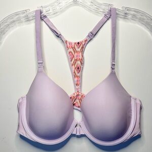 Victoria Secret Reversible Racerback Underwire Bra 36C Lavender Tagless